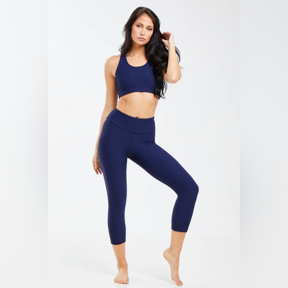 Booty by Brabants Cropped Croco Leggings Midnight Blue